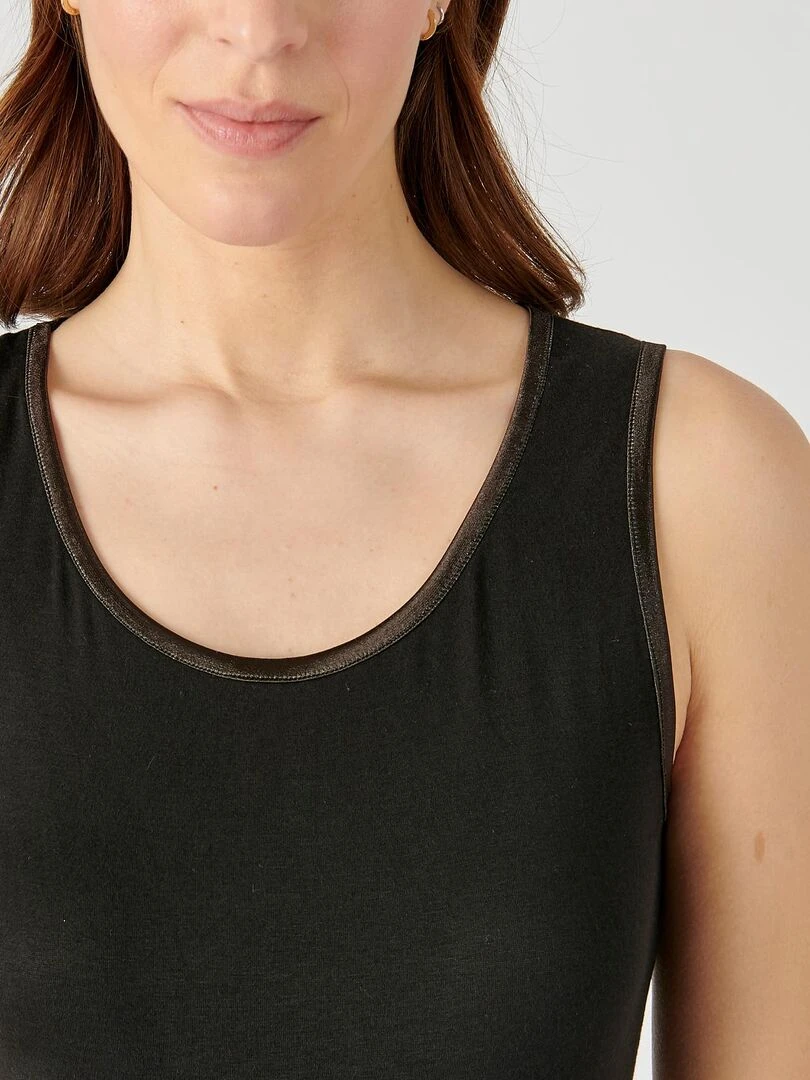 Débardeur Thermolactyl Sensitive biais satin Damart Noir