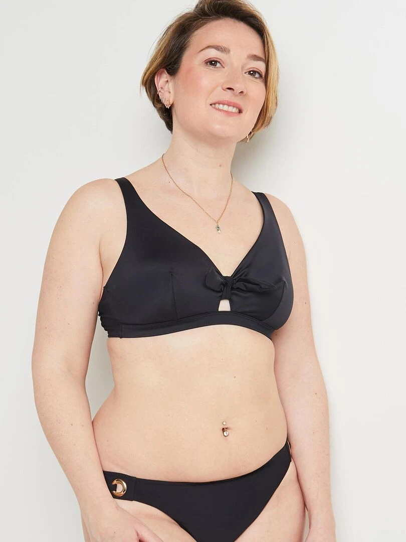 Maillot de bain triangle post op Leslie RougeGorge Lingerie Noir