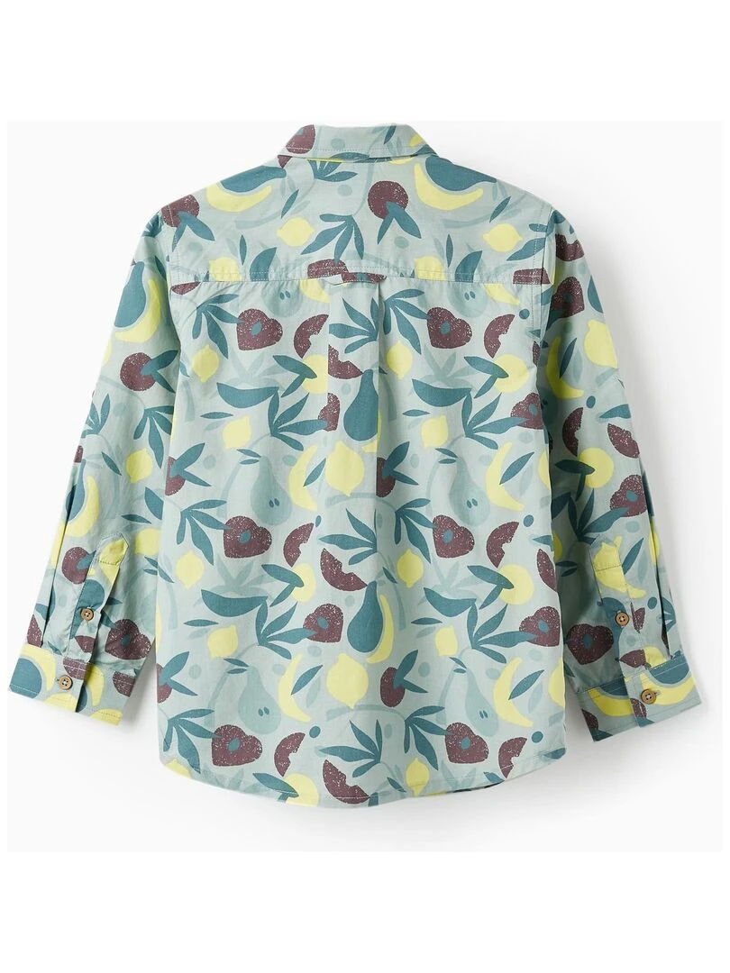 Chemise en coton pour garçon 'Fruits' manches longues SICILIAN DAYS Vert clair