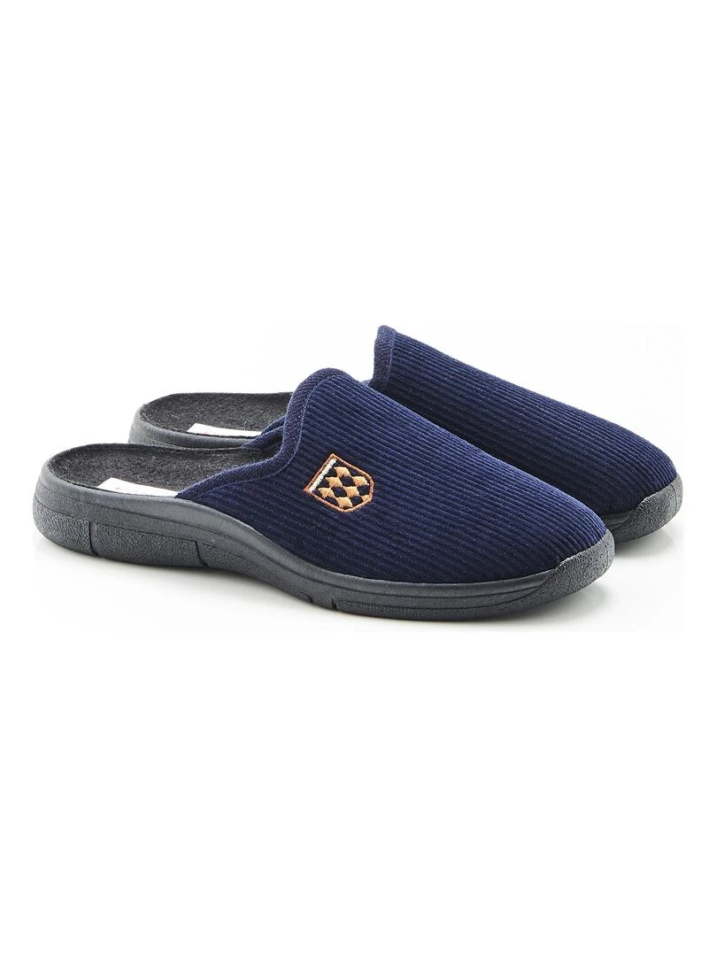 Mules velours Damart Bleu marine