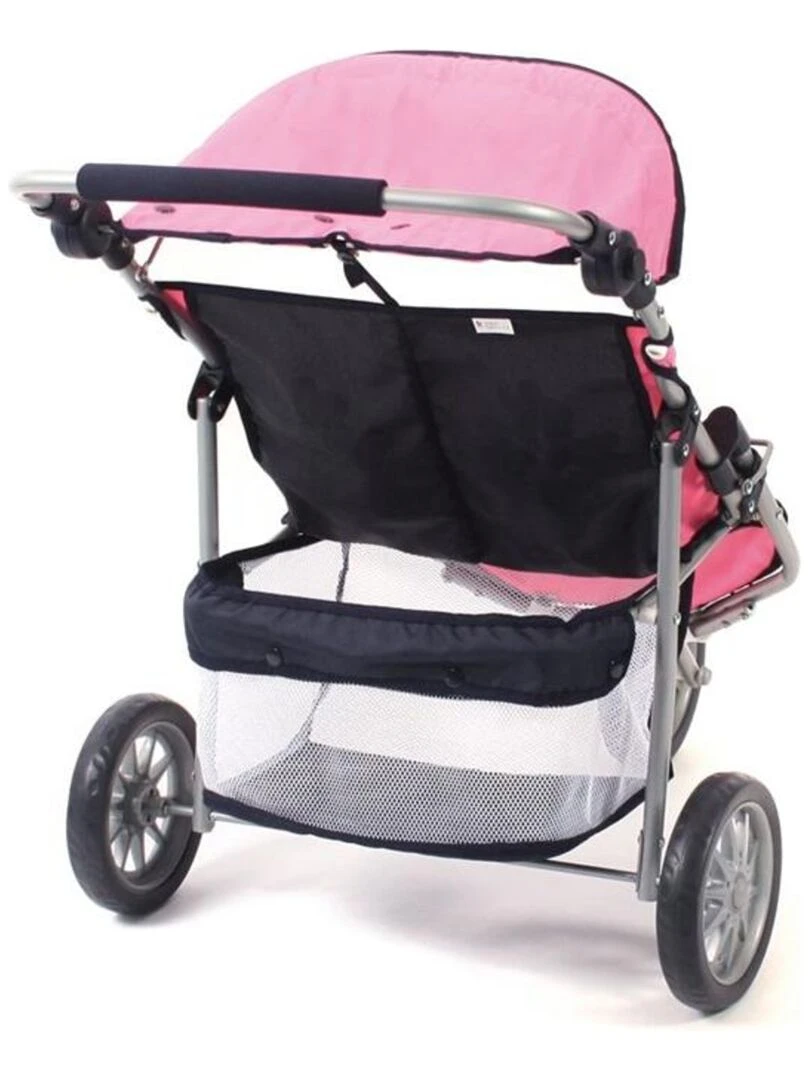Poussette Jogger 3 roues pour poupées jumelles rose bleu foncé N/A