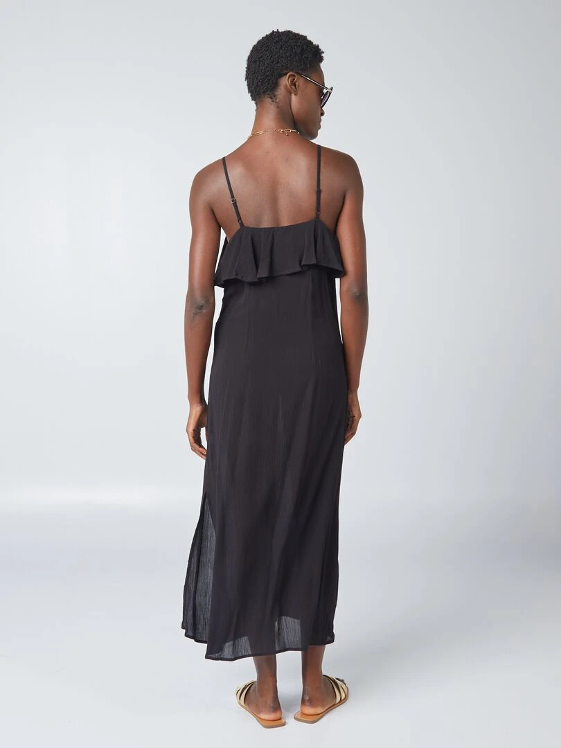 Robe longue à volants noir