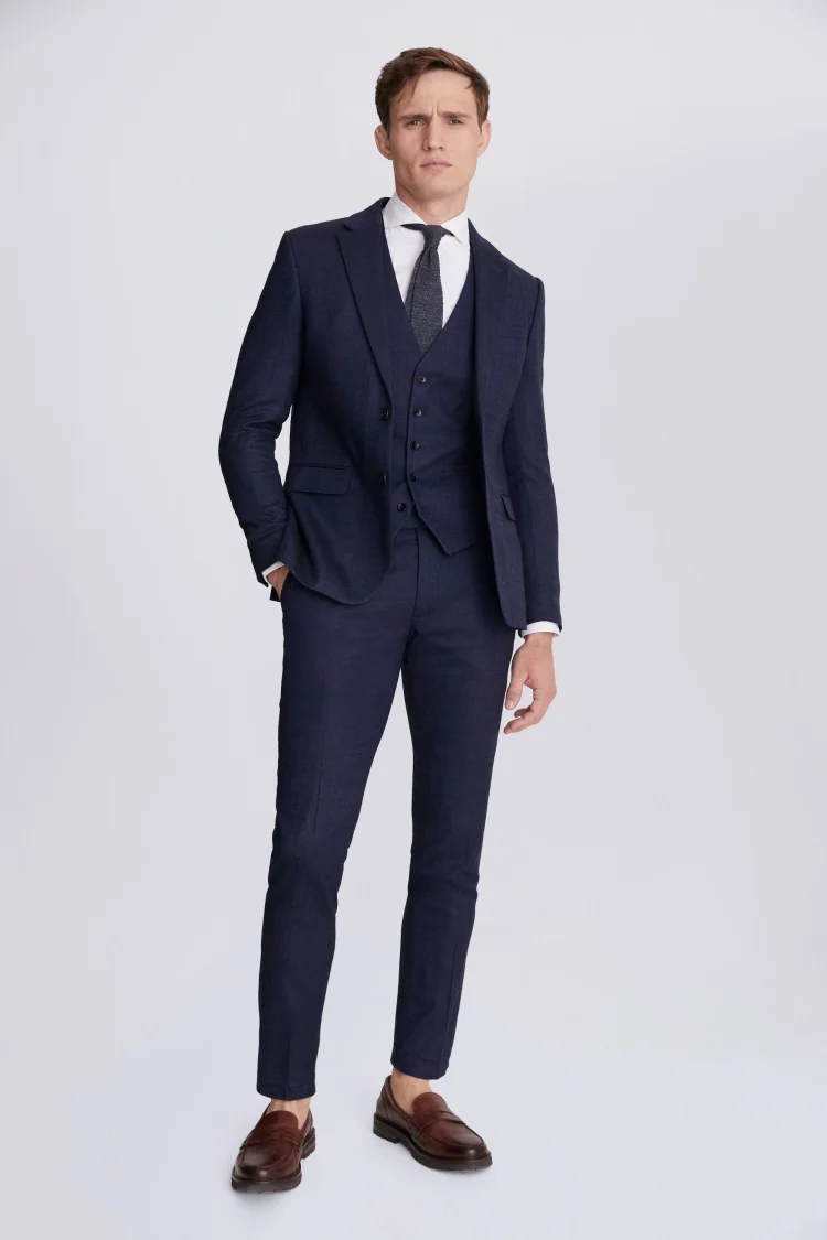 Slim Fit Blue Twisted Jacket   Buy Online at Moss