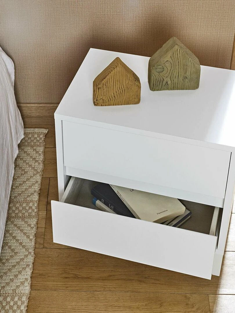 Chevet 2 tiroirs Kira   AKITEN RETAIL   Blanc Blanc