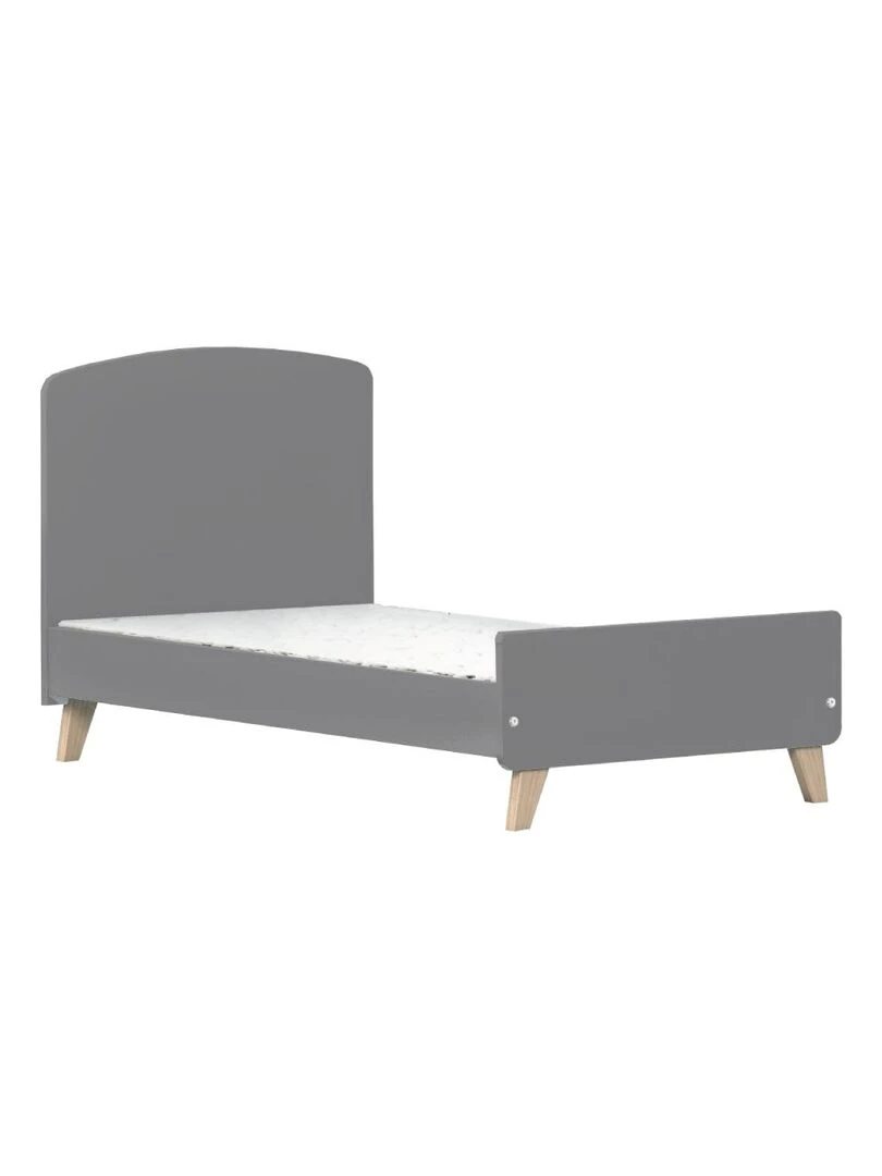 Pack lit bébé évolutif avec matelas Kombu AKITEN RETAIL Gris Marron