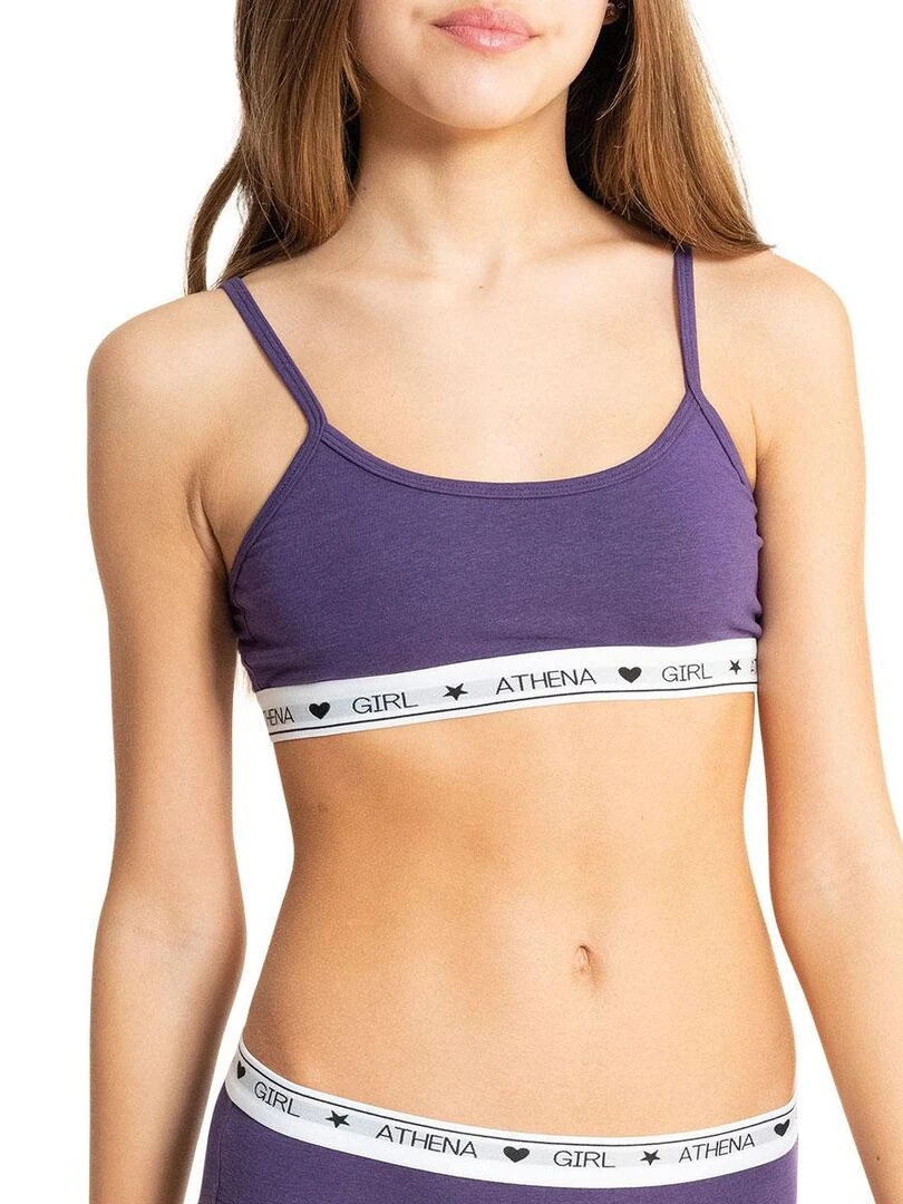 Lot de 2 brassières fille Coton Ultra Doux   Fille   Blanc Violet
