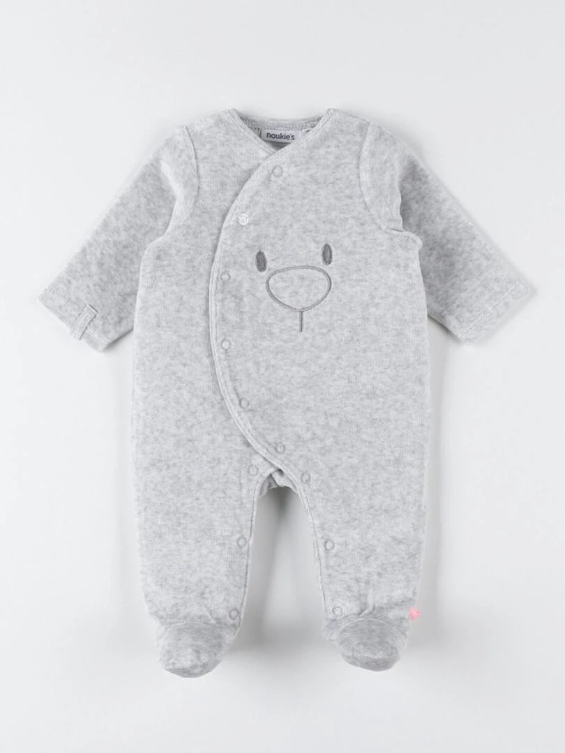 Pyjama dors bien en velours chiné Noukie's Gris