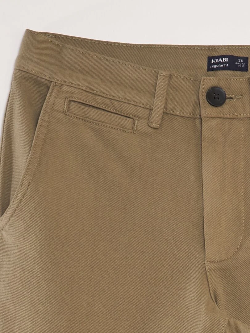 Pantalon droit en coton   Vert