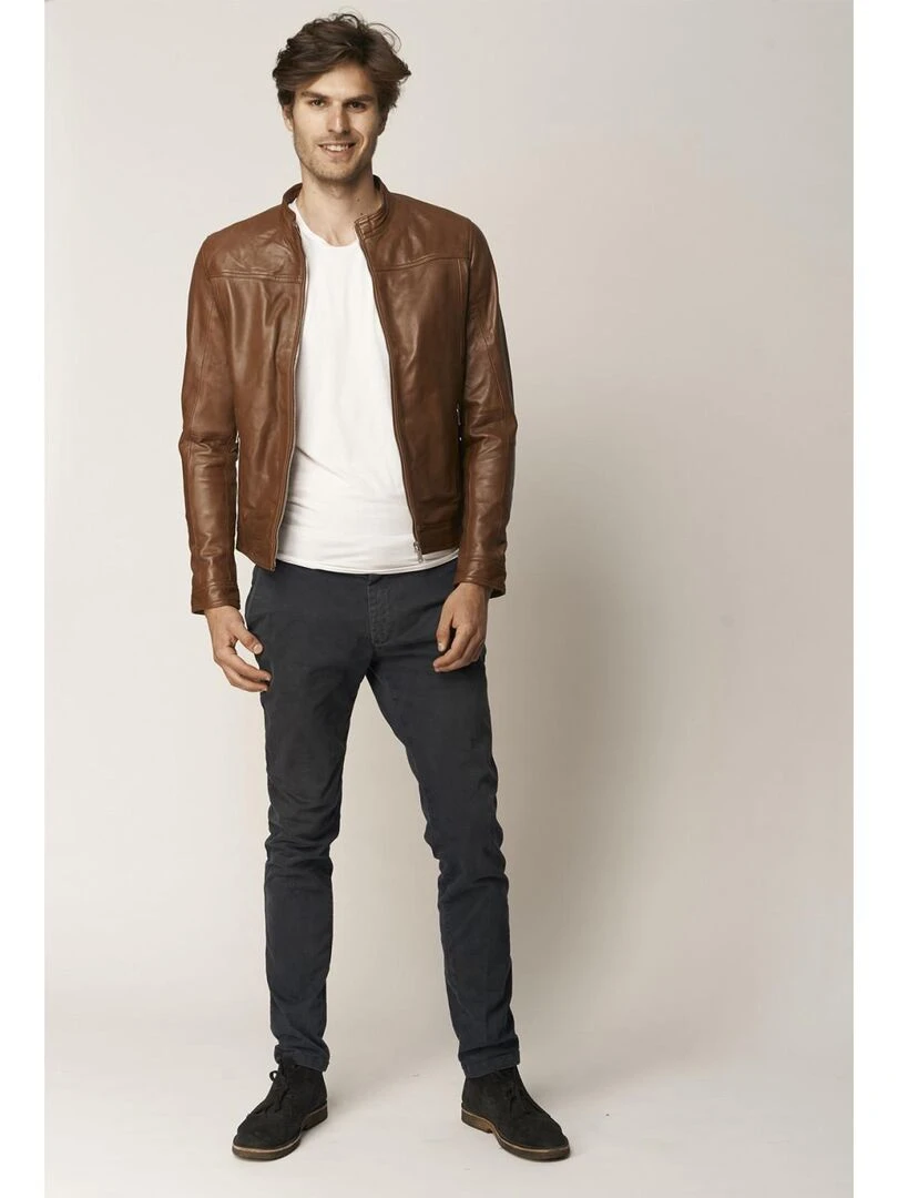 Lee Cooper Veste cuir BIRILLE Cognac