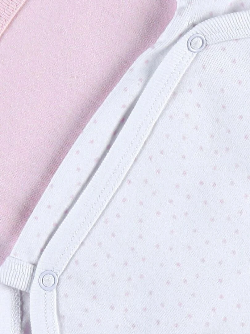 Set de 2 bodys croisés à manches courtes  clair/blanc   Noukie's   Rose