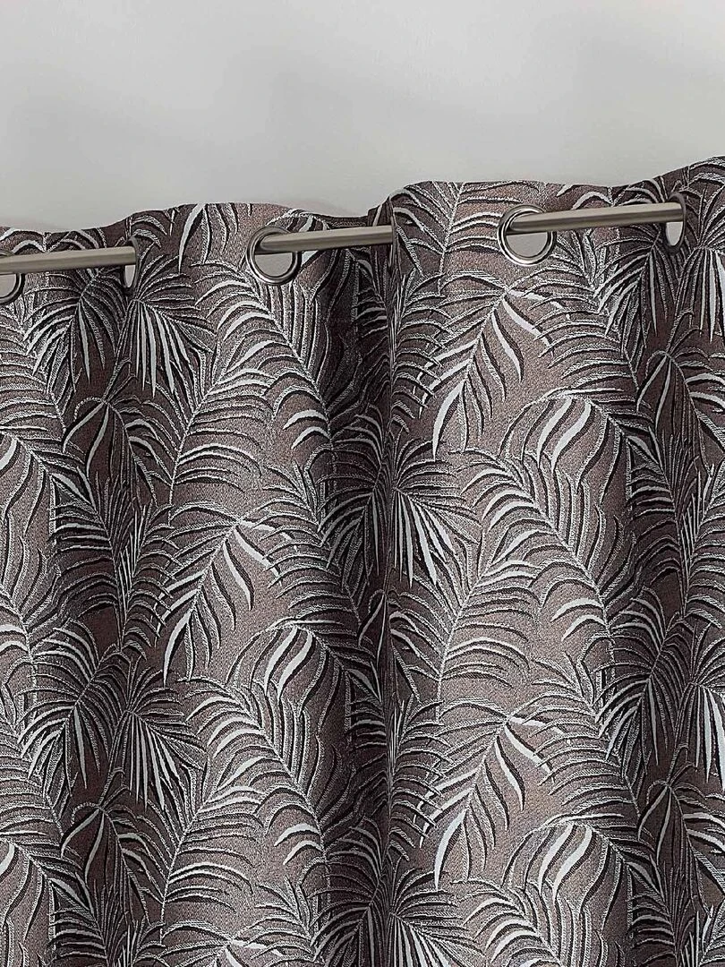 Rideau à jacquard esprit exotique   Taupe