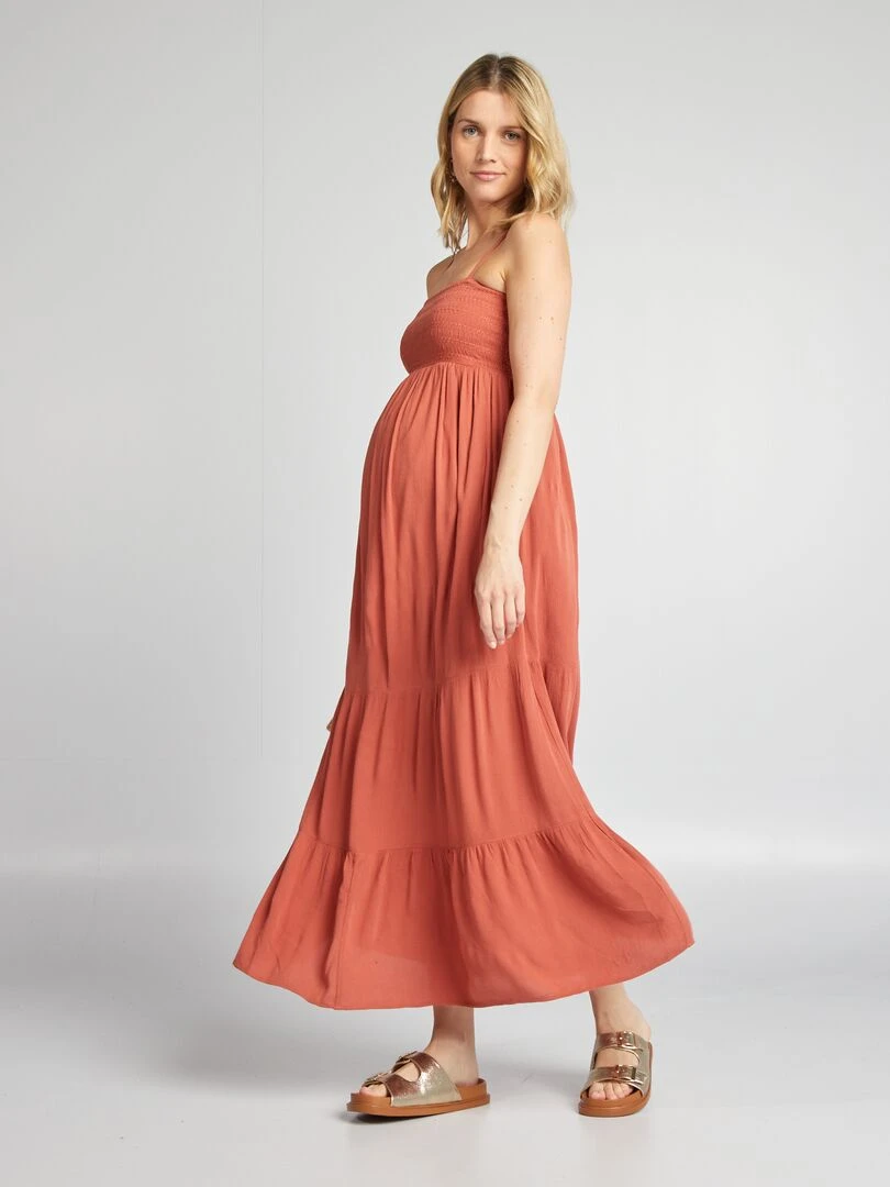 Robe grossesse à coupe longue   Orange