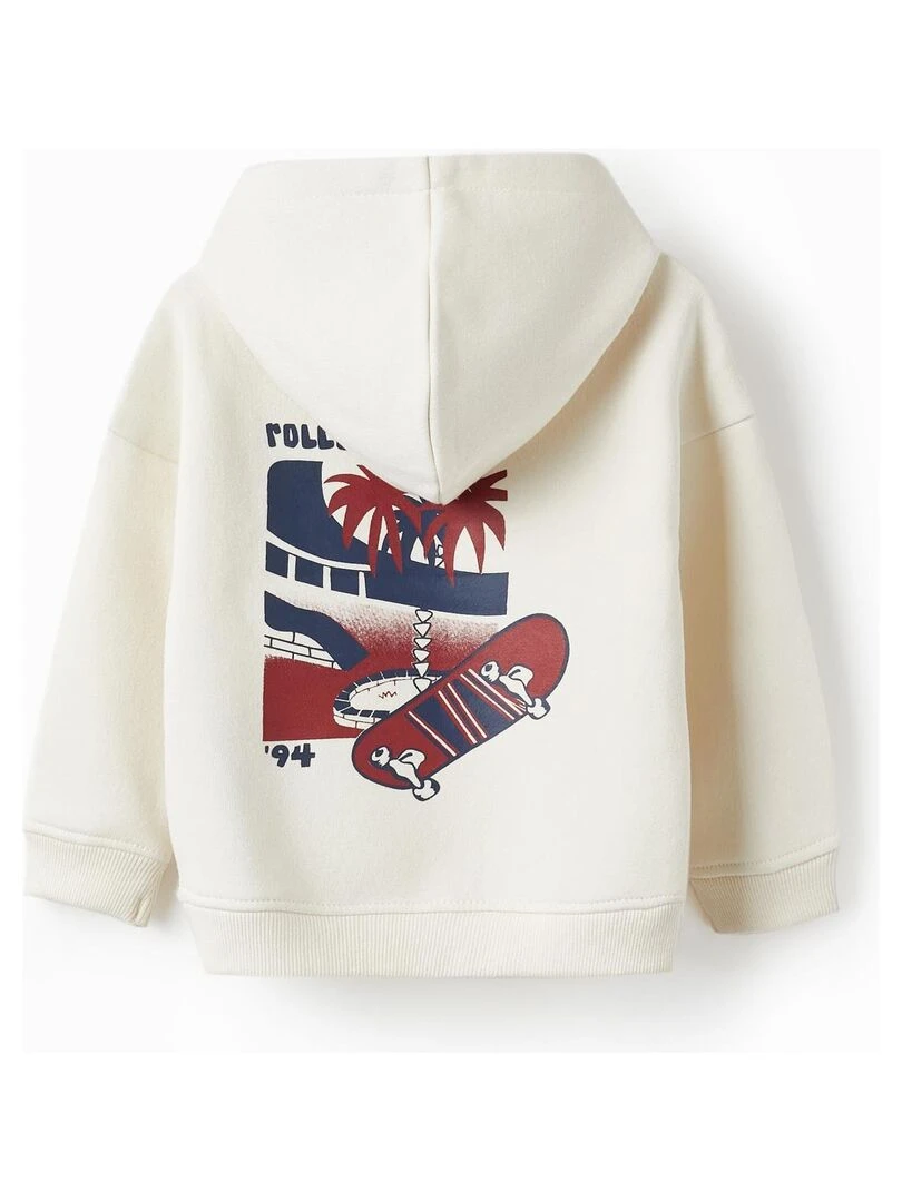Sweat à capuche en molleton pour bébé garçon 'Skate'  Skater's’ Dictionary   Beige clair