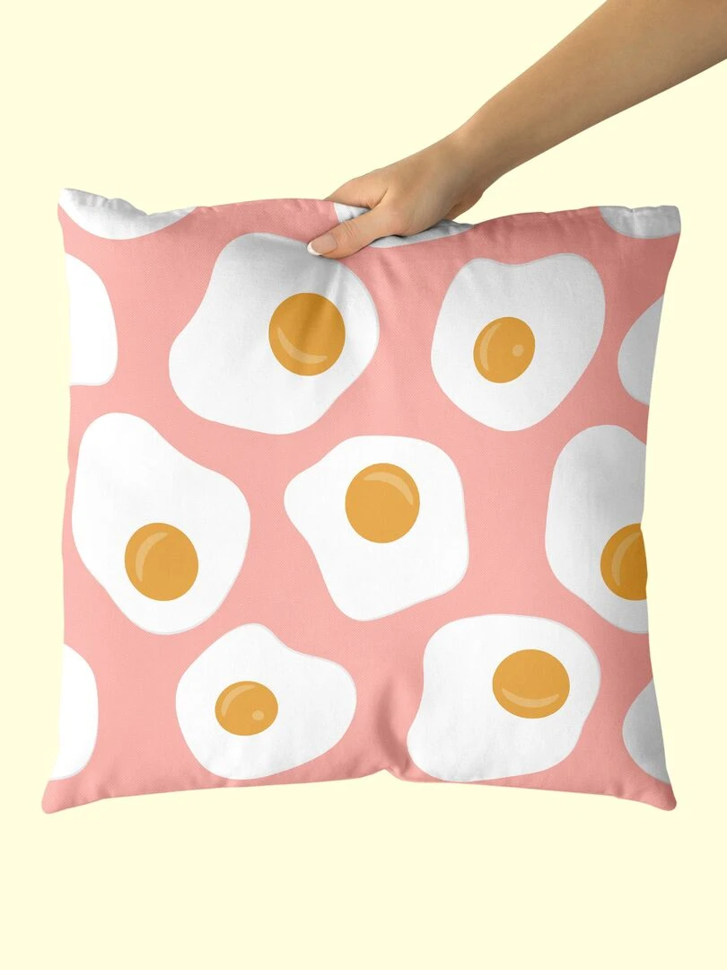 Housse de coussin décoratif Yummy "Happyfriday" Blanc