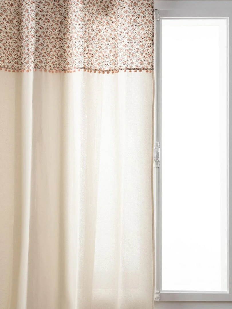 Rideau enfant esprit fleuri Beige