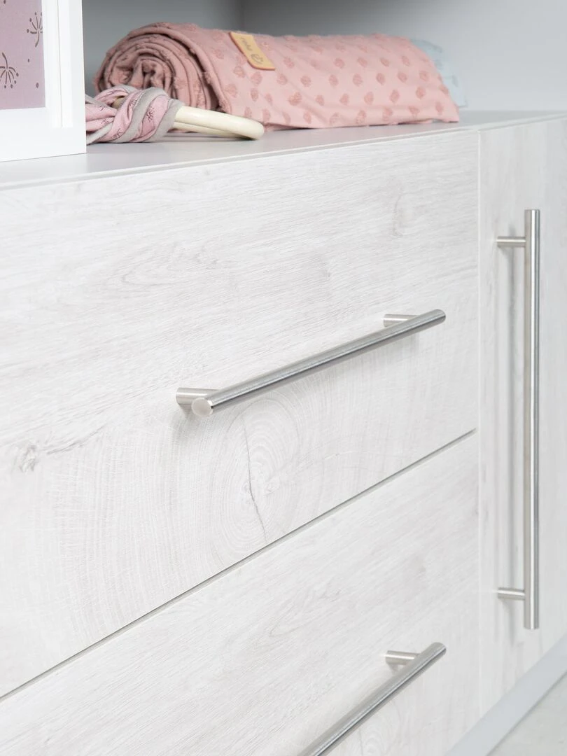ROBA Commode à Langer "Maren 2" – avec Plan à Langer Amovible – Gris clair / Chêne blanchi   Gris Gris clair