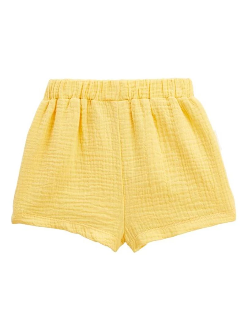 Short bébé en gaze de coton Petit Envahisseur Jaune