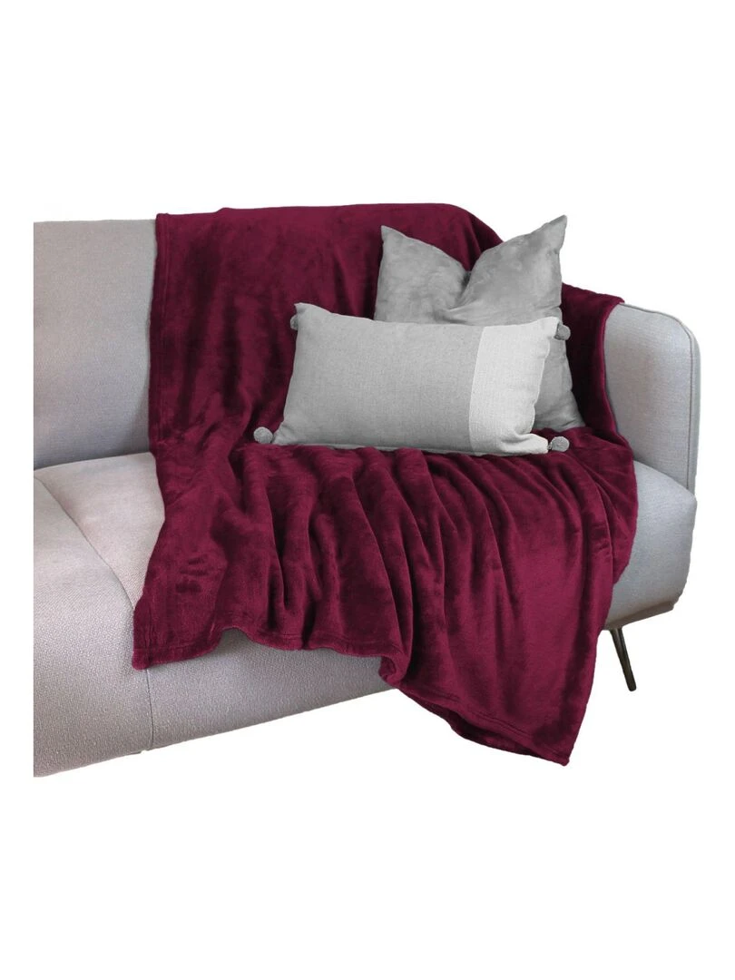 Couverture  plaid polaire en flanelle ultra doux   220 x 240 cm   Vivezen   Violet