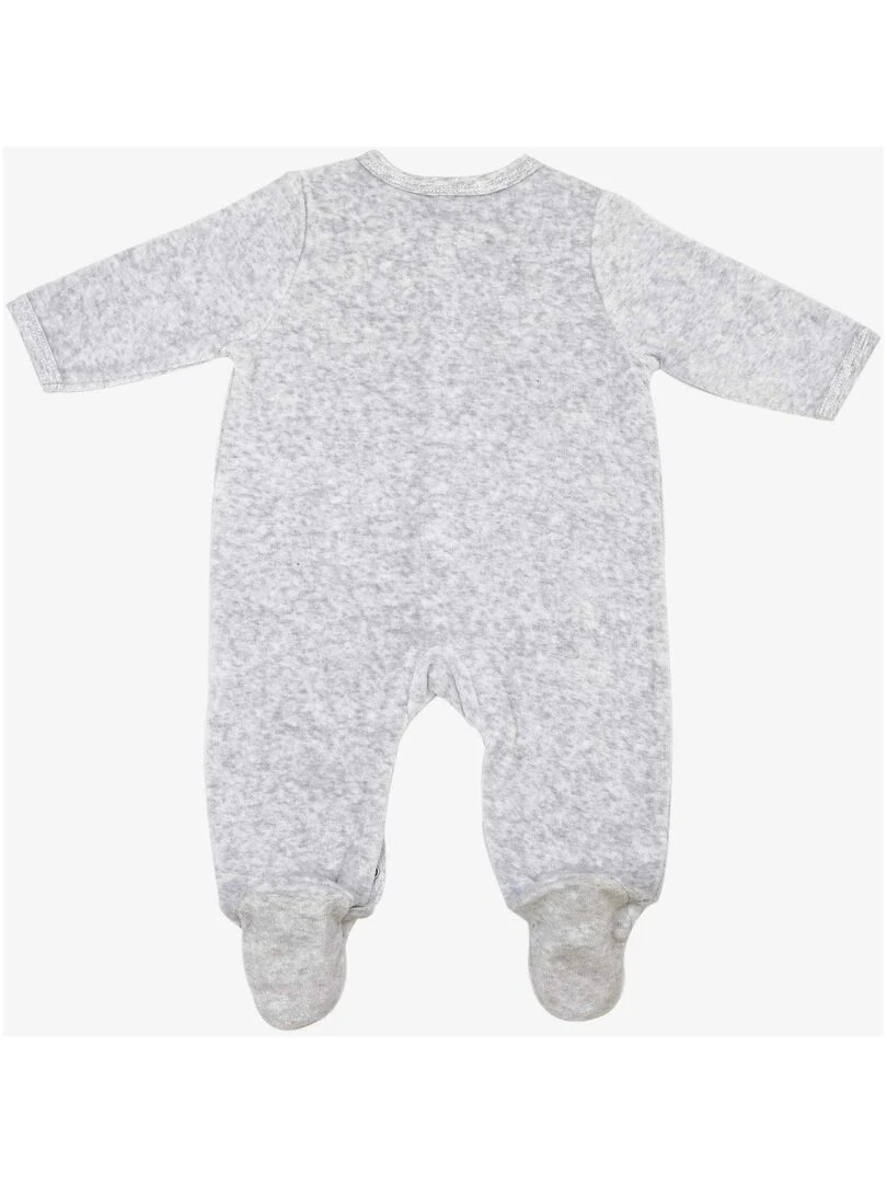 Pyjama bébé en velours gris   Gris