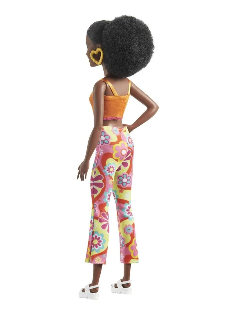 Poupée Barbie Fashionistas : pantalon à fleurs  cheveux noirs bouclés et petite silhouette   N/A