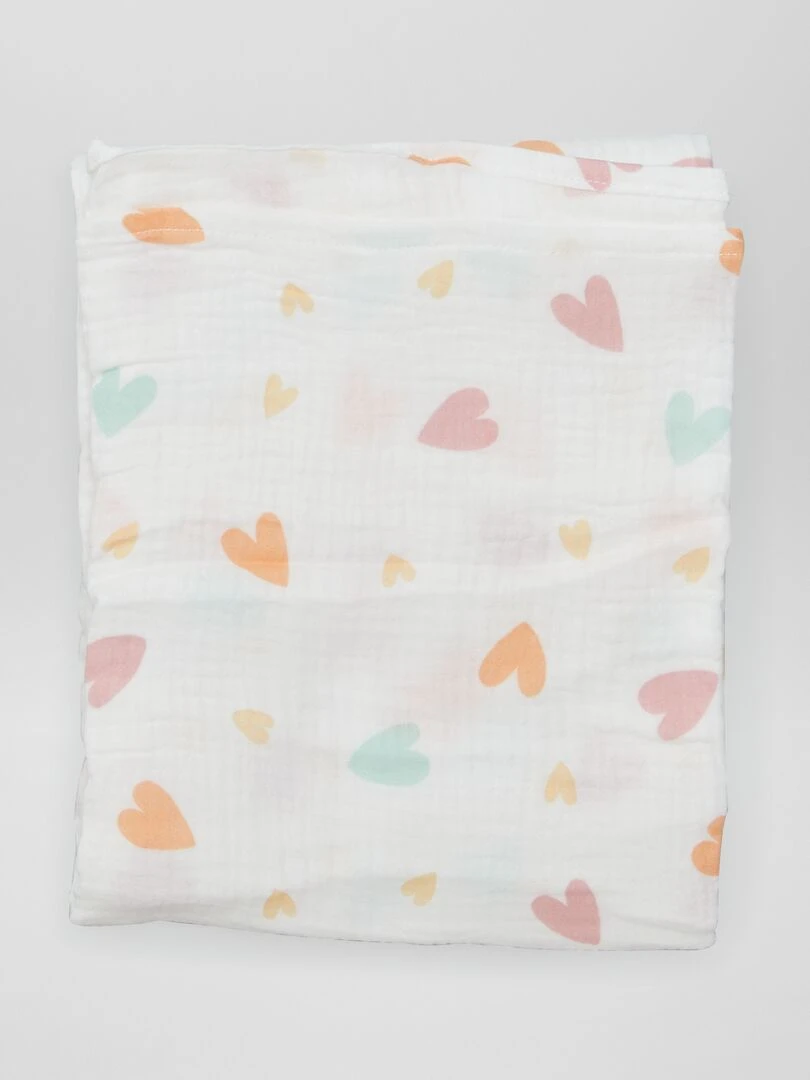 Lot de 3 langes   Vert/rose/blanc