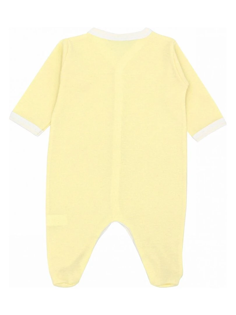 Pyjama été léger   100% coton biologique   1 à 6 mois   Jaune poussin