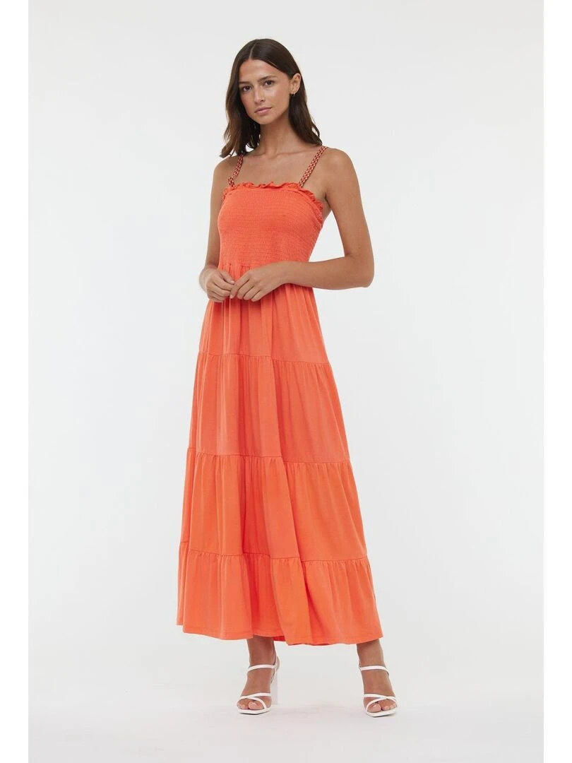Lee Cooper Robe manches bretelles coton LOUXY SM Orange mandarine