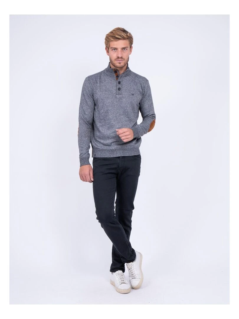 Pull col montant LABERVIL   Gris chiné