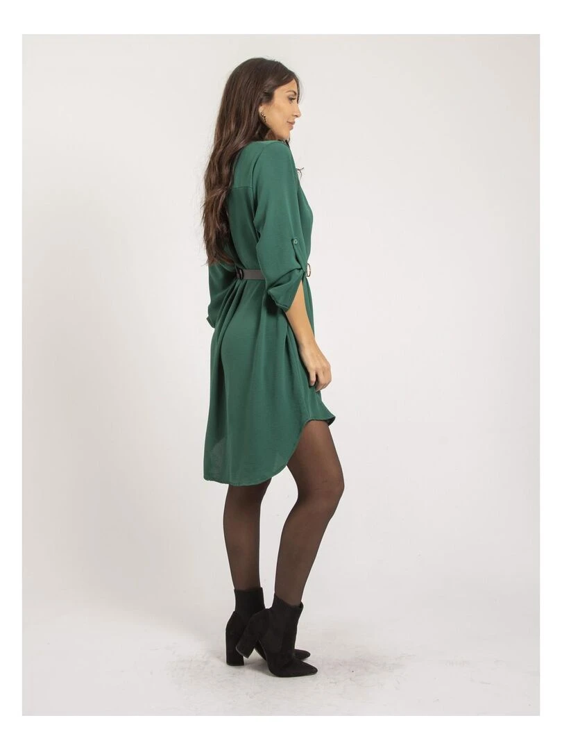 Robe courte ample INAAM   Vert forêt