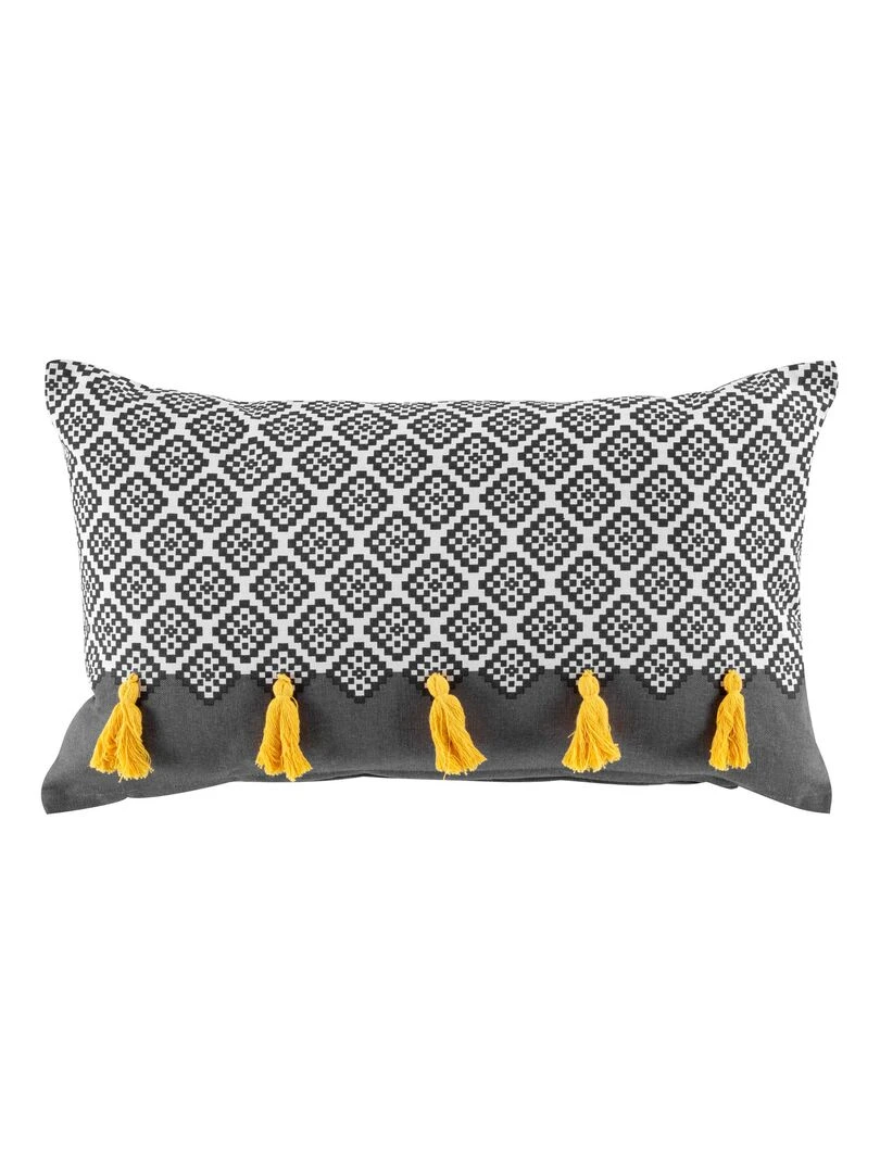 Coussin 30 x 50 cm Neo casa a pompons Gris