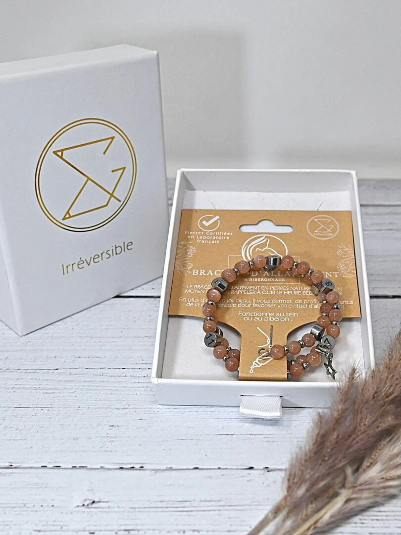 Bracelet d'allaitement   Pierre du soleil   Beige