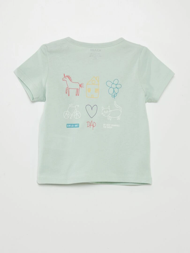 T shirt en coton imprimé Vert