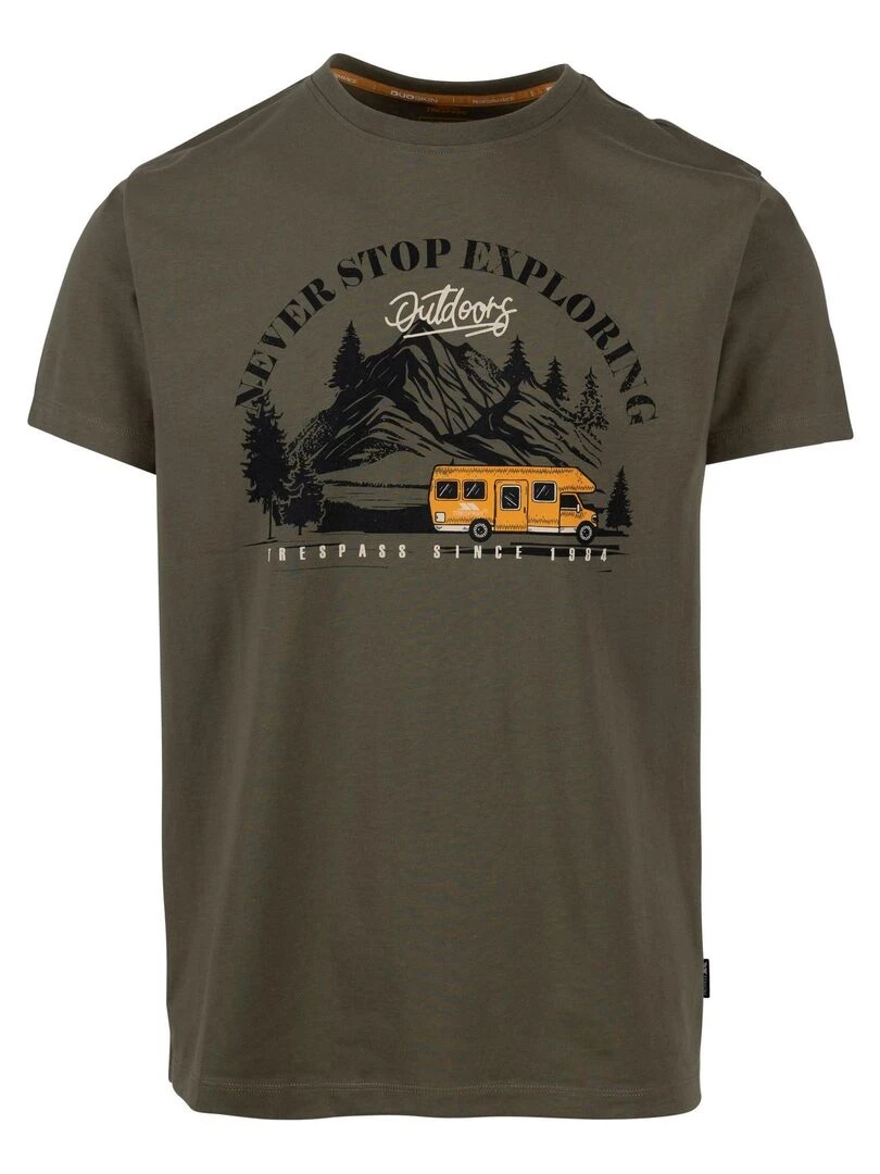 Trespass T shirt HEMPLE Vert kaki