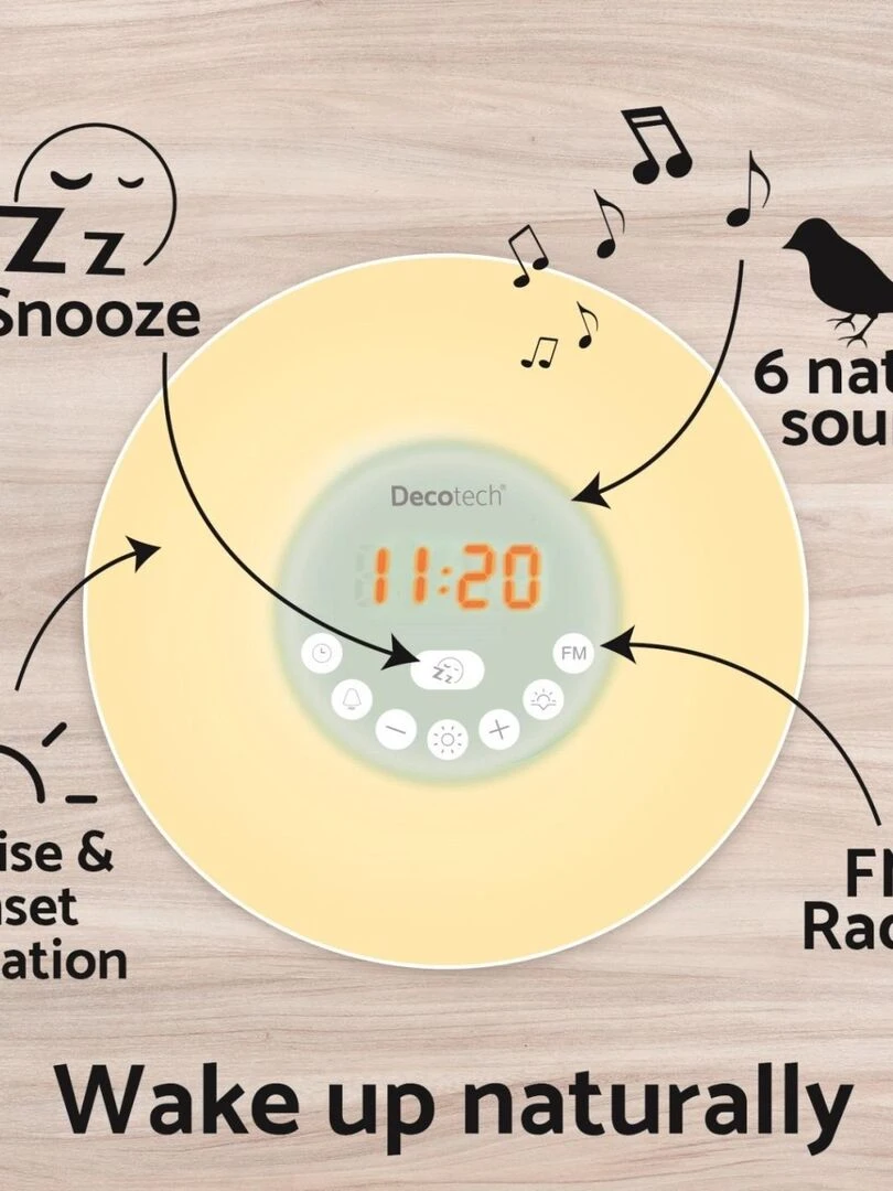 Radio Réveil Simulateur D’aube Couleur Decotech®   N/A