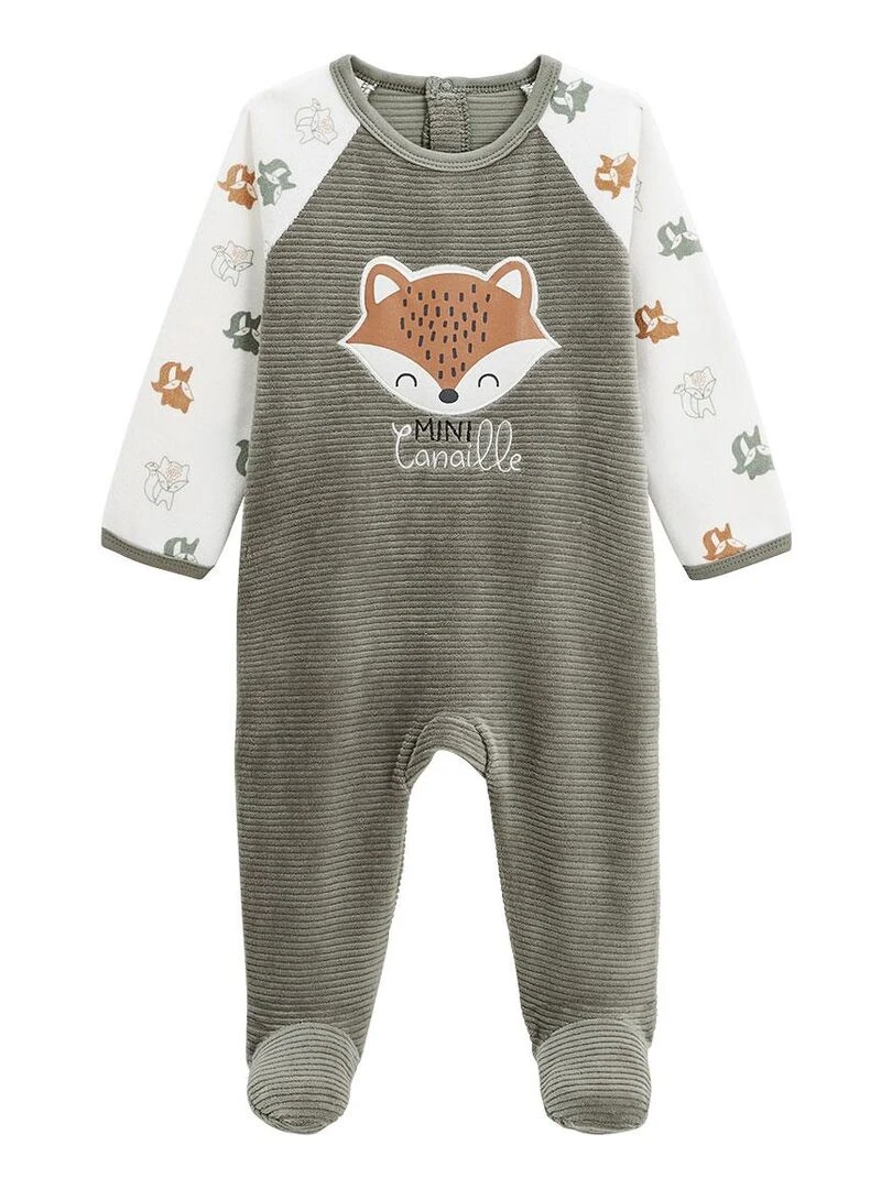 Pyjama bébé en velours Canaille Vert