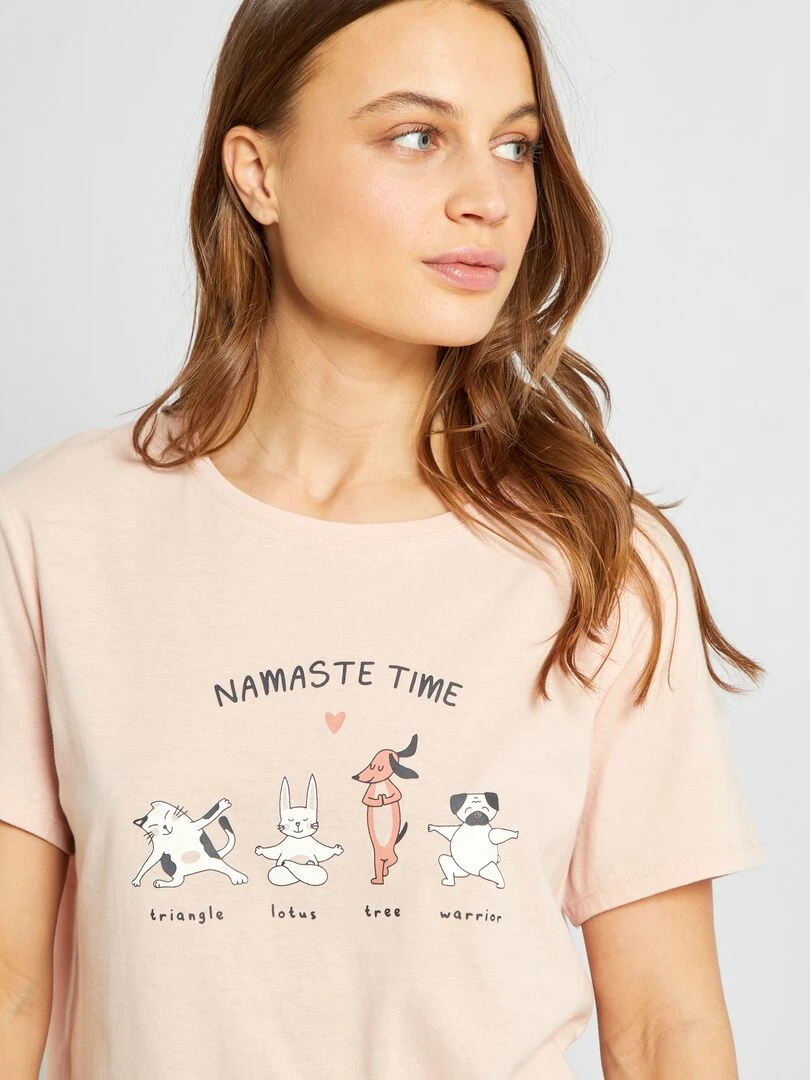 Tee shirt en maille jersey   Rose