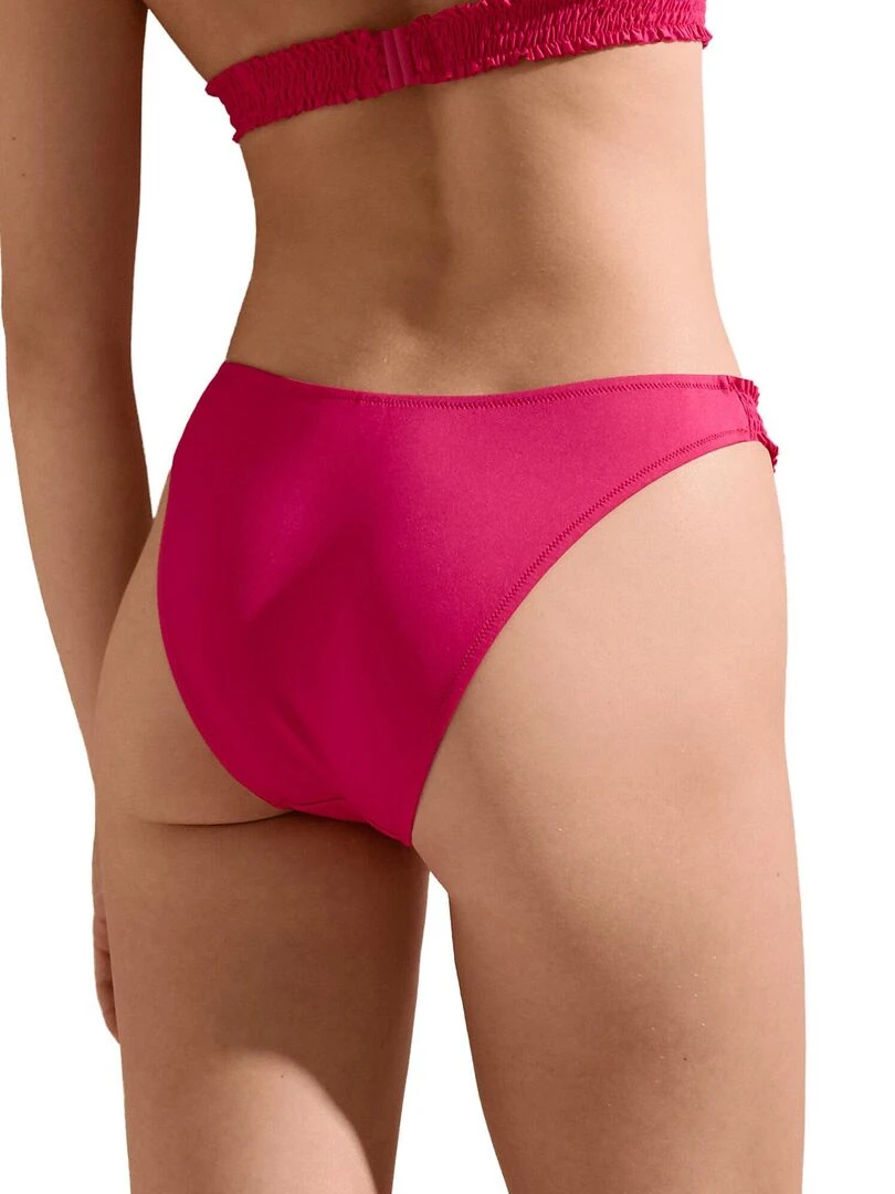 Bas maillot slip de bain échancré taille basse Las Vegas Rose fushia