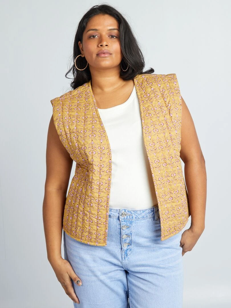 Veste matelassée sans manches Beige