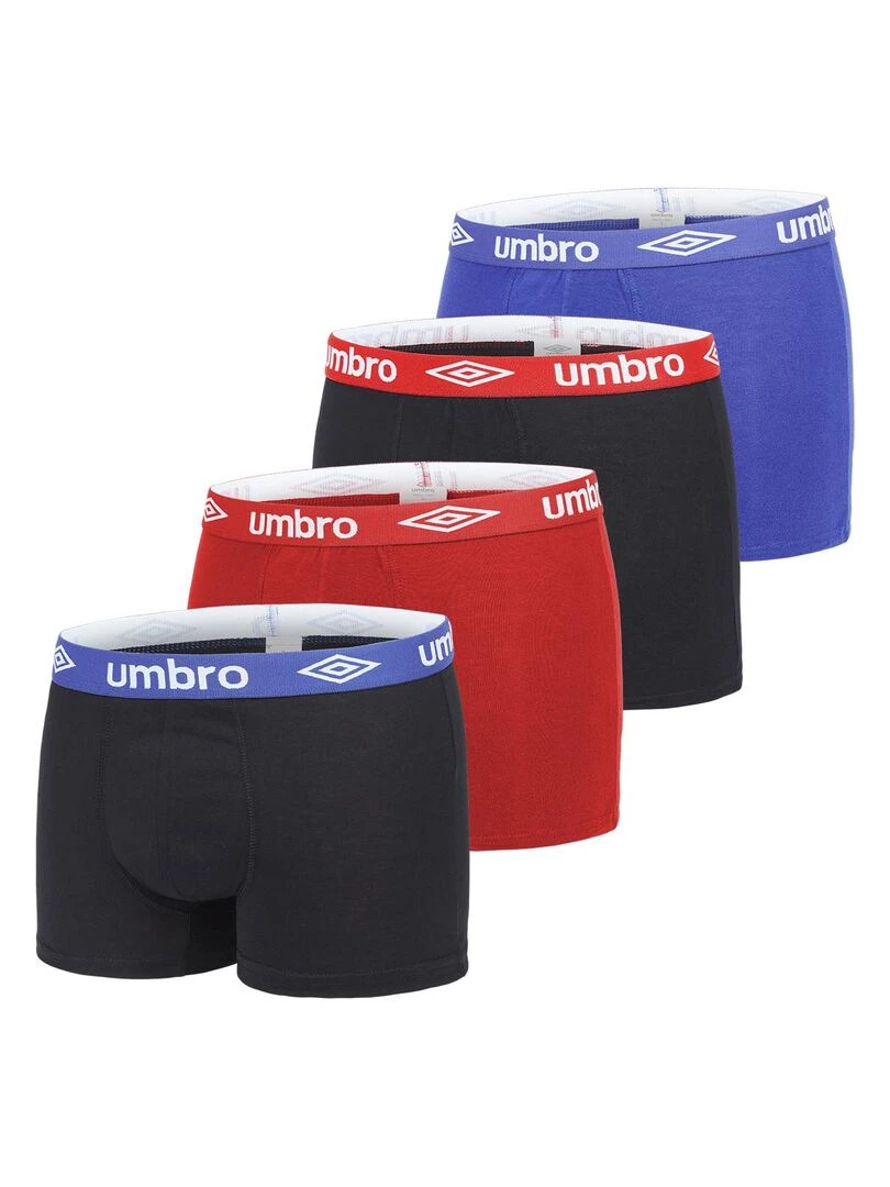Lot de 4 boxers en coton homme Classic Umbro Noir