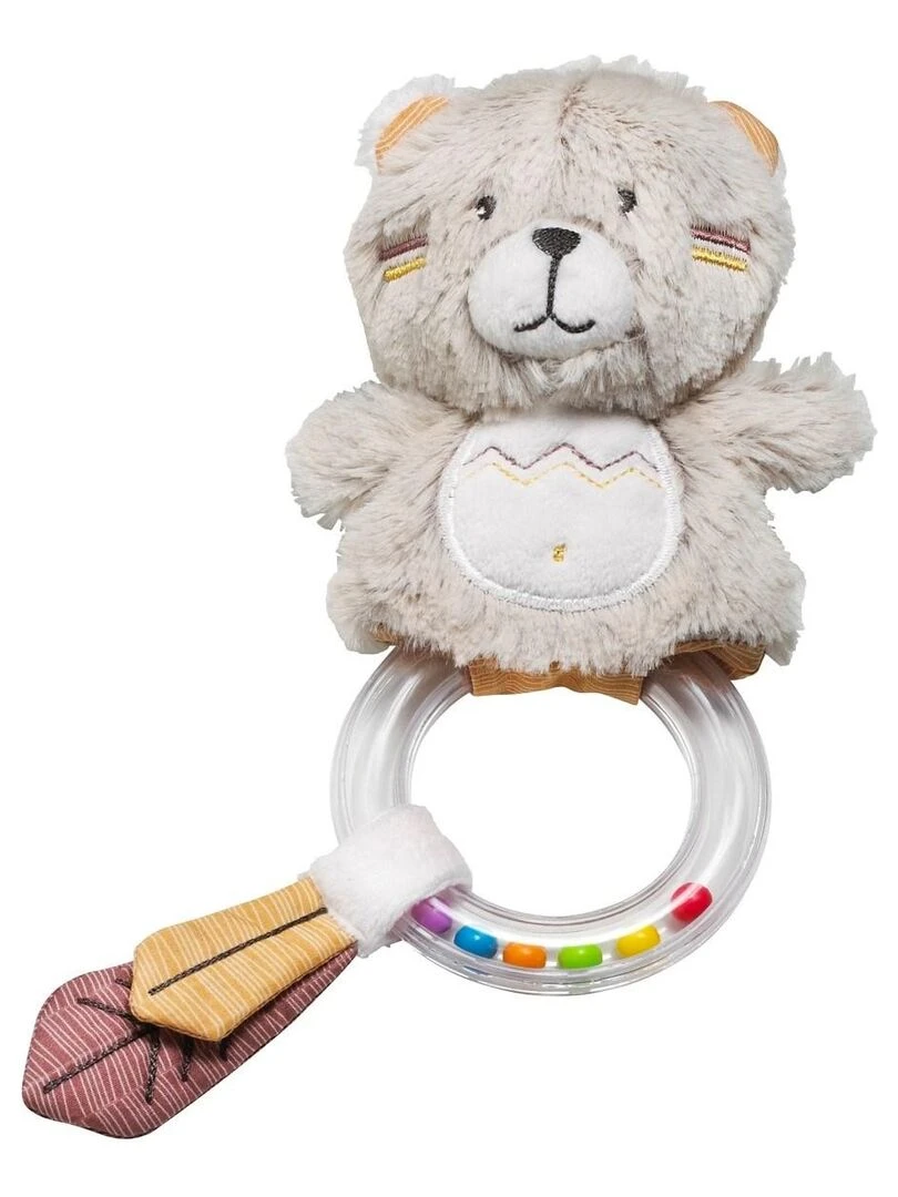 Hochet Ours en velours beige SAUTHON Beige