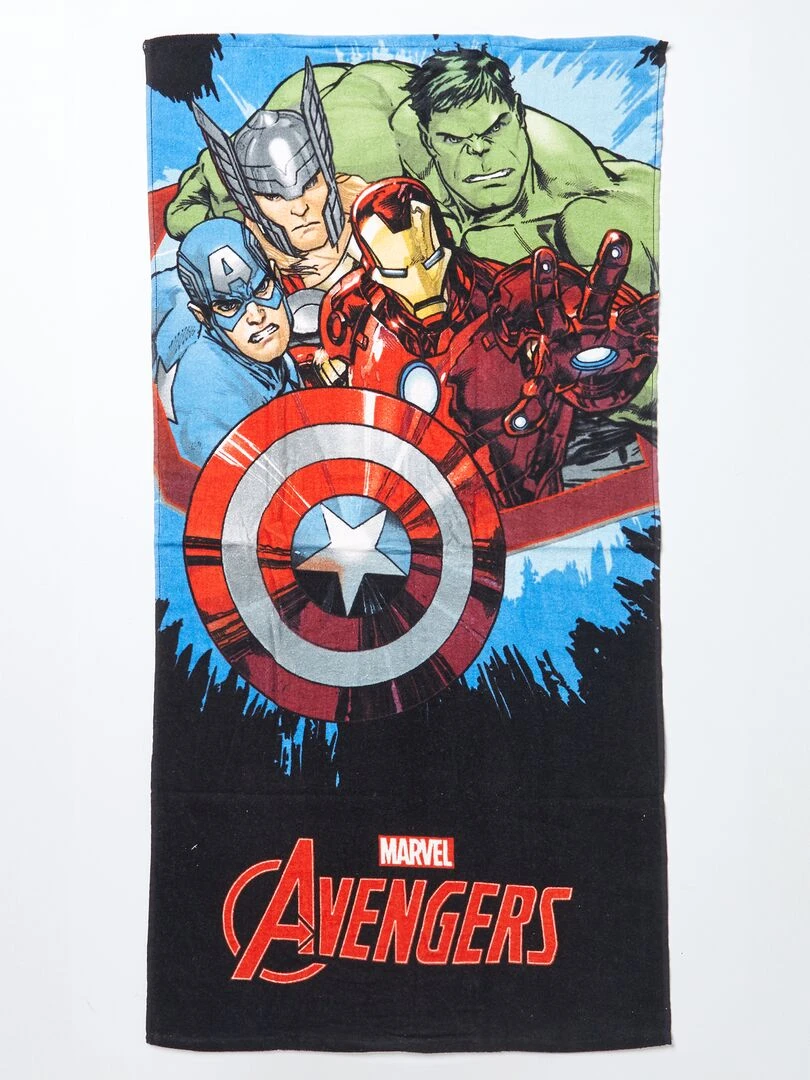 Serviette de plage 'Hulk' en éponge Vert/bleu/noir