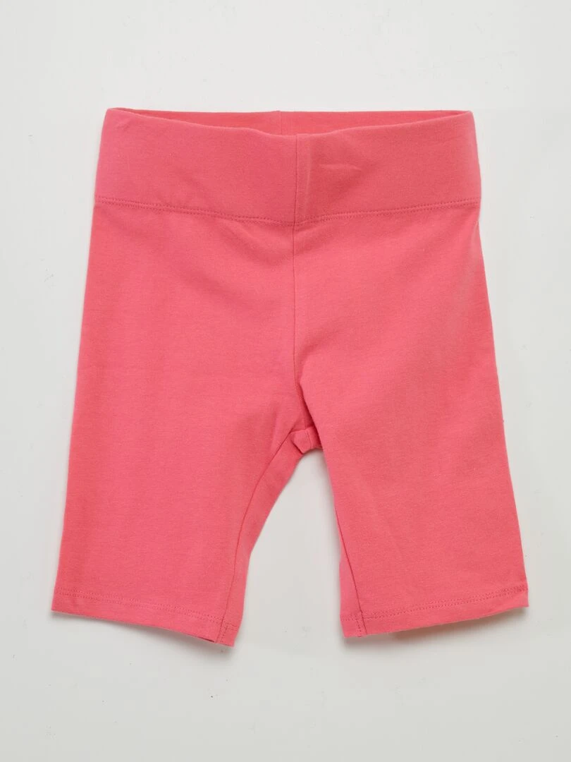 Short cycliste en coton stretch rose