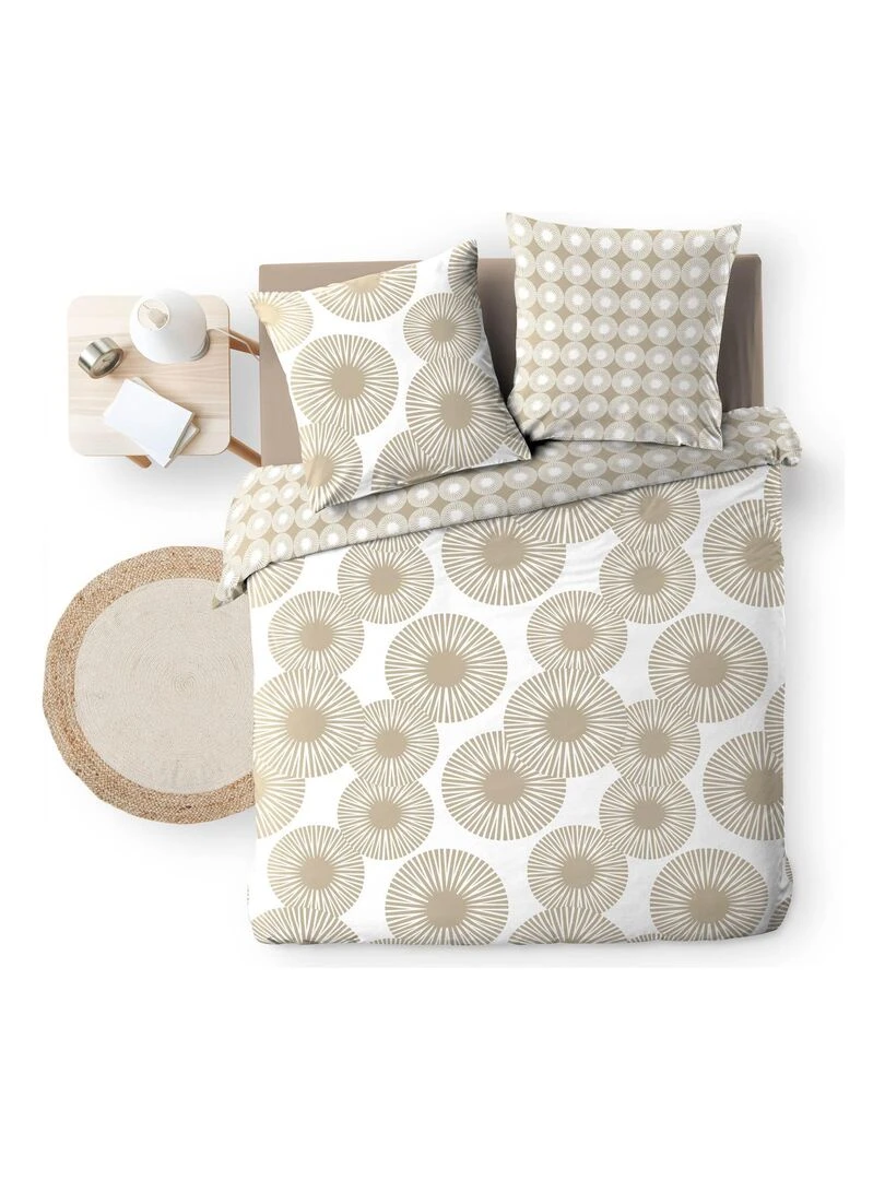Housse de couette + 2 taies Collection Rosace Nabulla Beige
