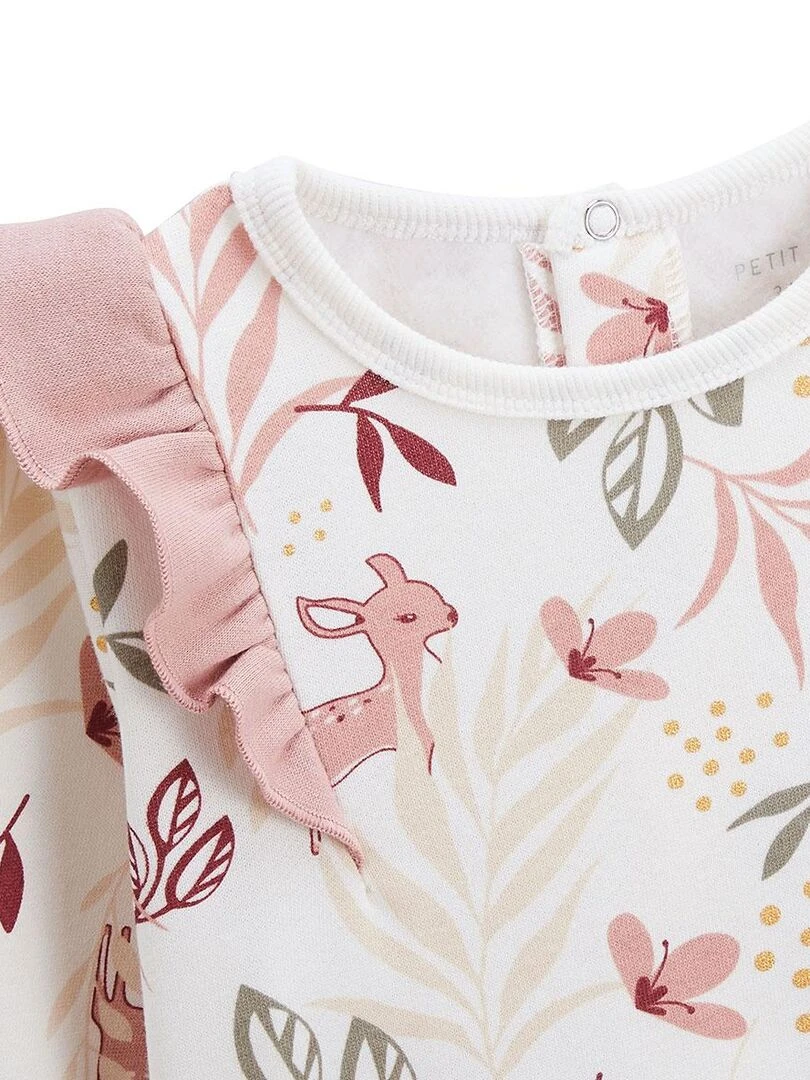 Sweat shirt enfant en molleton Oprah   Ecru