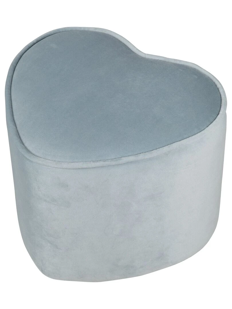 ROBA Tabouret en Forme de Coeur pour Chambre Enfant "Lil Sofa" en Velours Doux Bleu Clair Bleu clair