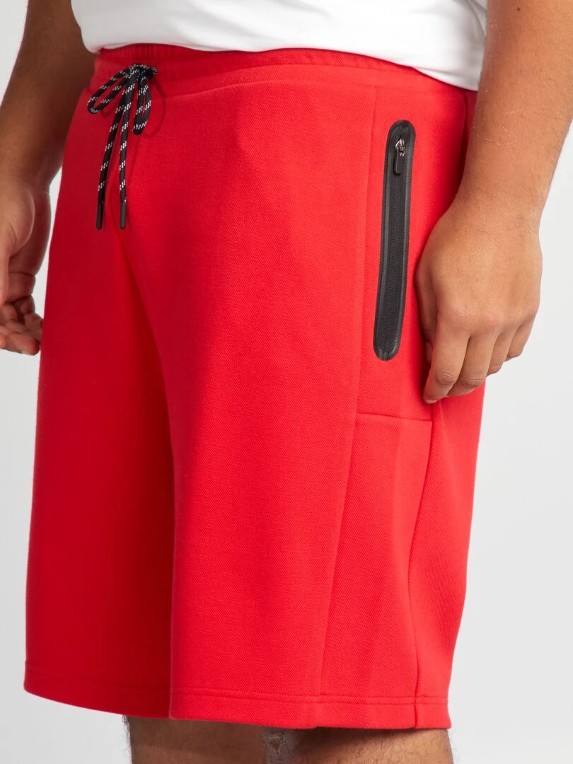 Bermuda façon jogging en piqué   rouge