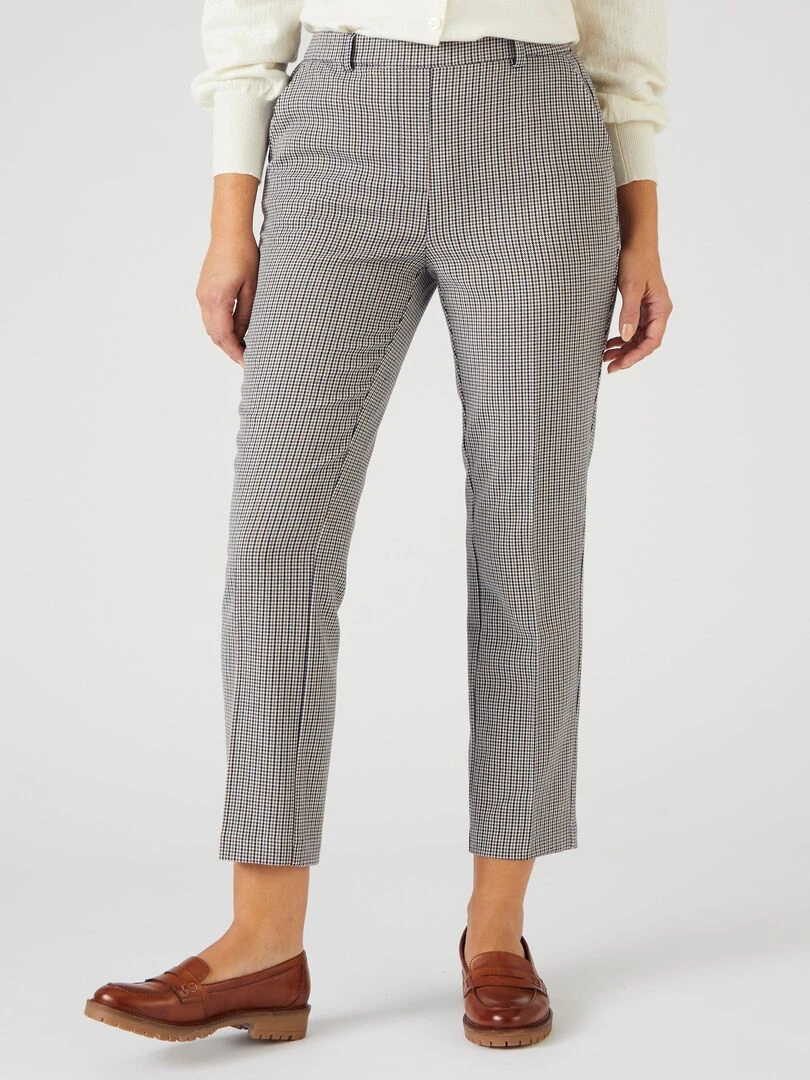 Pantalon 7/8ème enfilable bi stretch Damart Bleu Beige