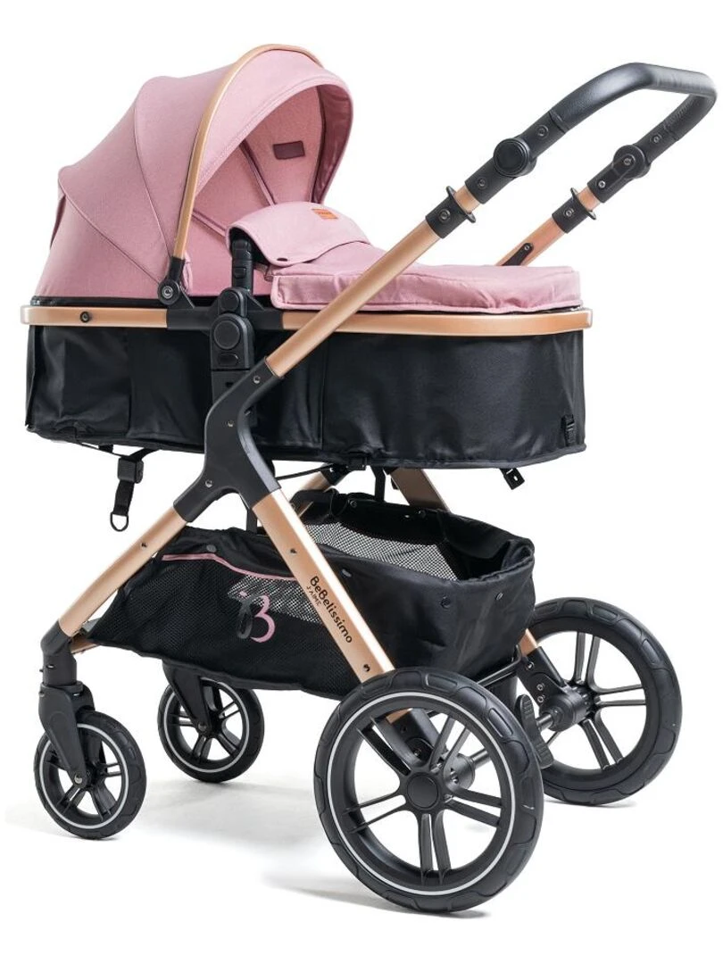 Bebelissimo Poussette transformable combinée convertible 2 en 1 poids 0 22kg NYA rose Rose
