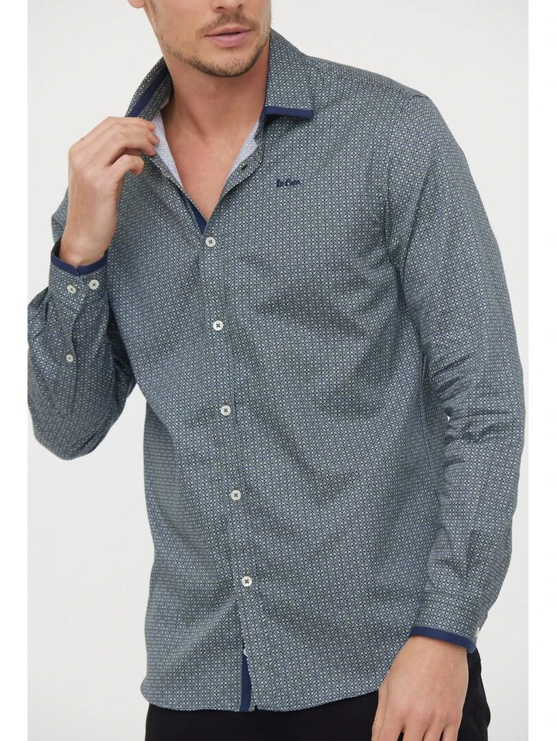 Lee Cooper   Chemise manches longues coton regular DIMIX   Vert pistache