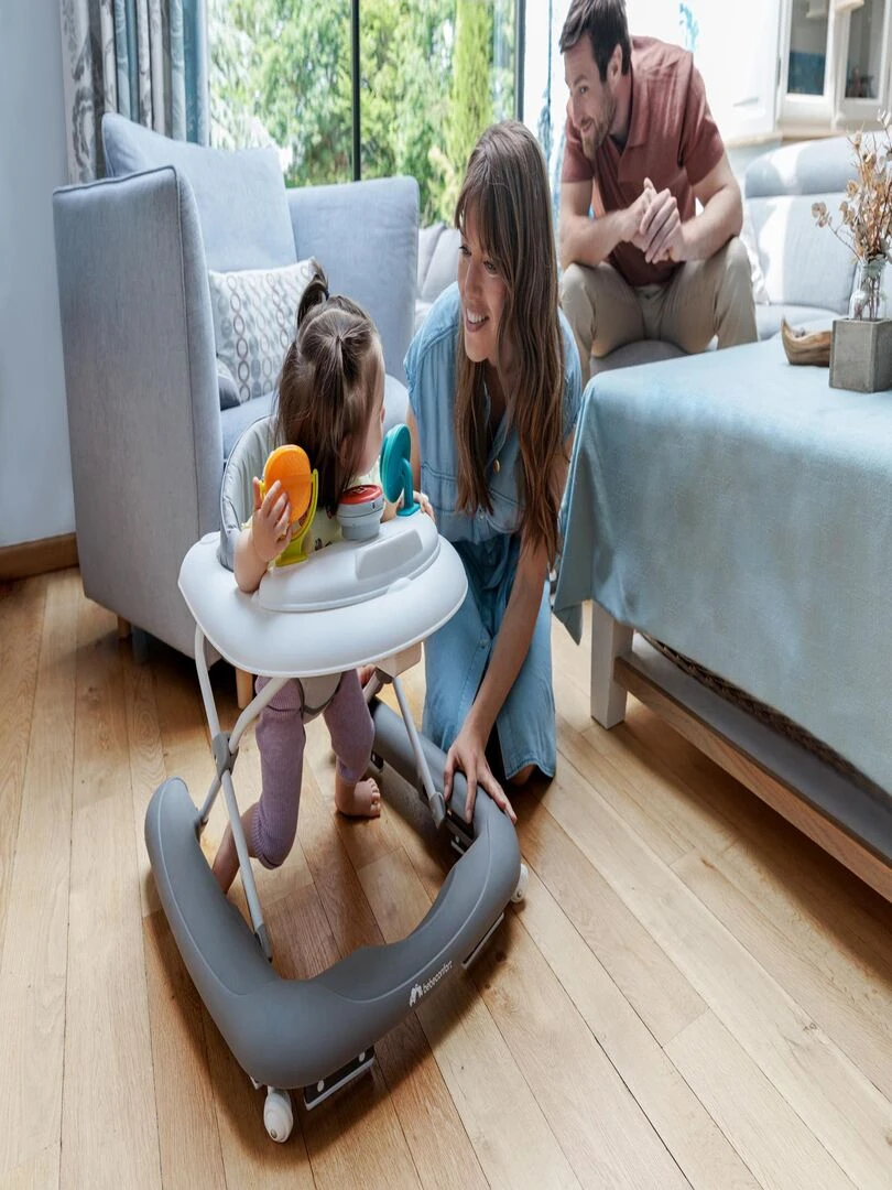 BEBECONFORT Explorer Trotteur bébé  tablette d'activité musicale  De 6 à 18 mois (<12kg)  Happy Day   Blanc Bleu
